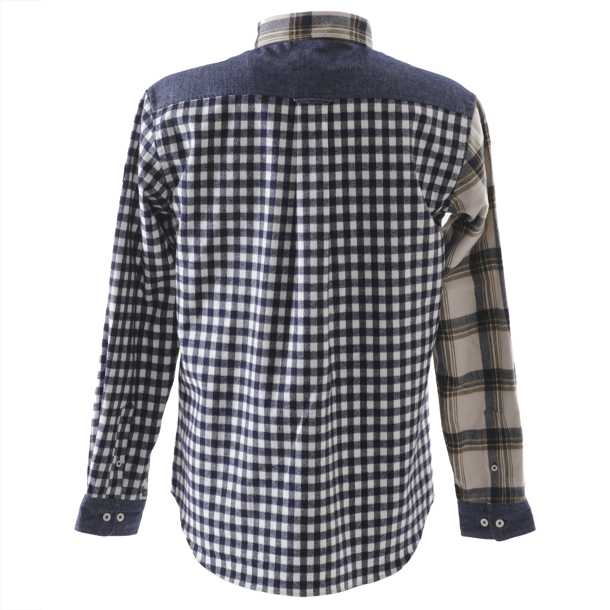 クレイジーパターンチェック柄長袖ボタンダウンシャツ 23224040