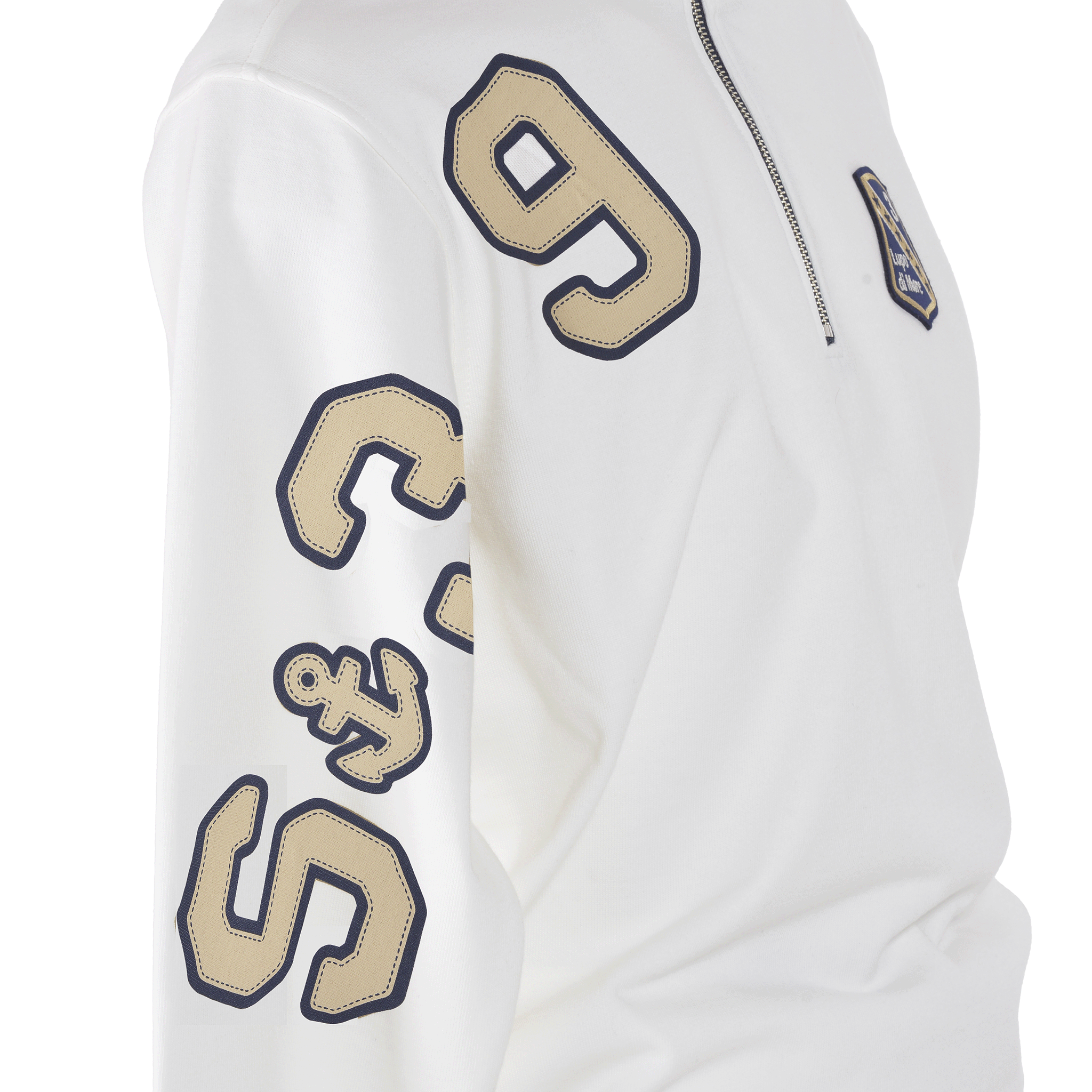 【公式】シナコバ(SINA COVA)ハーフジッププルオーバー 24210050 ホワイトのプリント部分