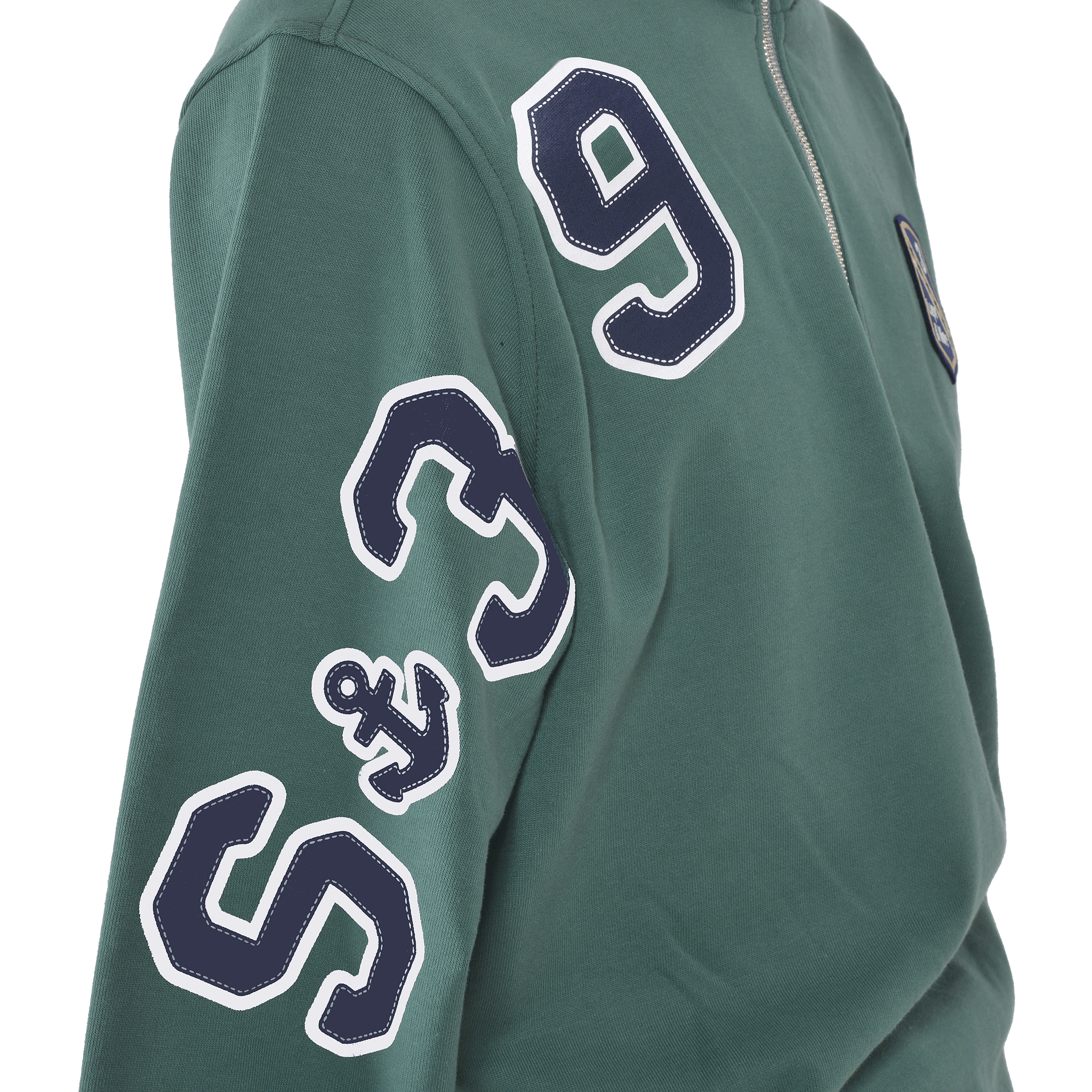 【公式】シナコバ(SINA COVA)ハーフジッププルオーバー 24210050 グリーンのプリント部分