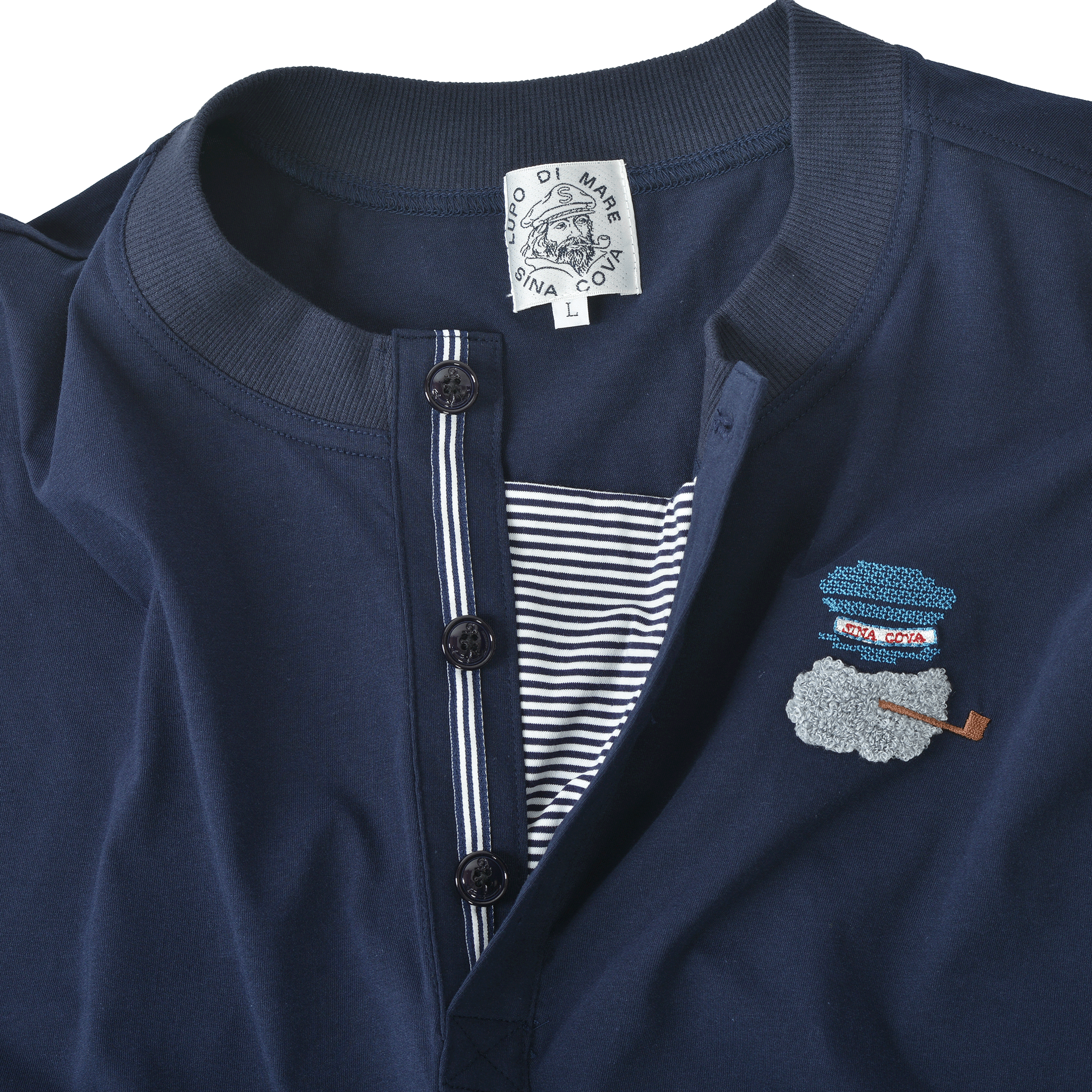 Henley neck short-sleeved T-shirt, unisex (unisex) 26110550