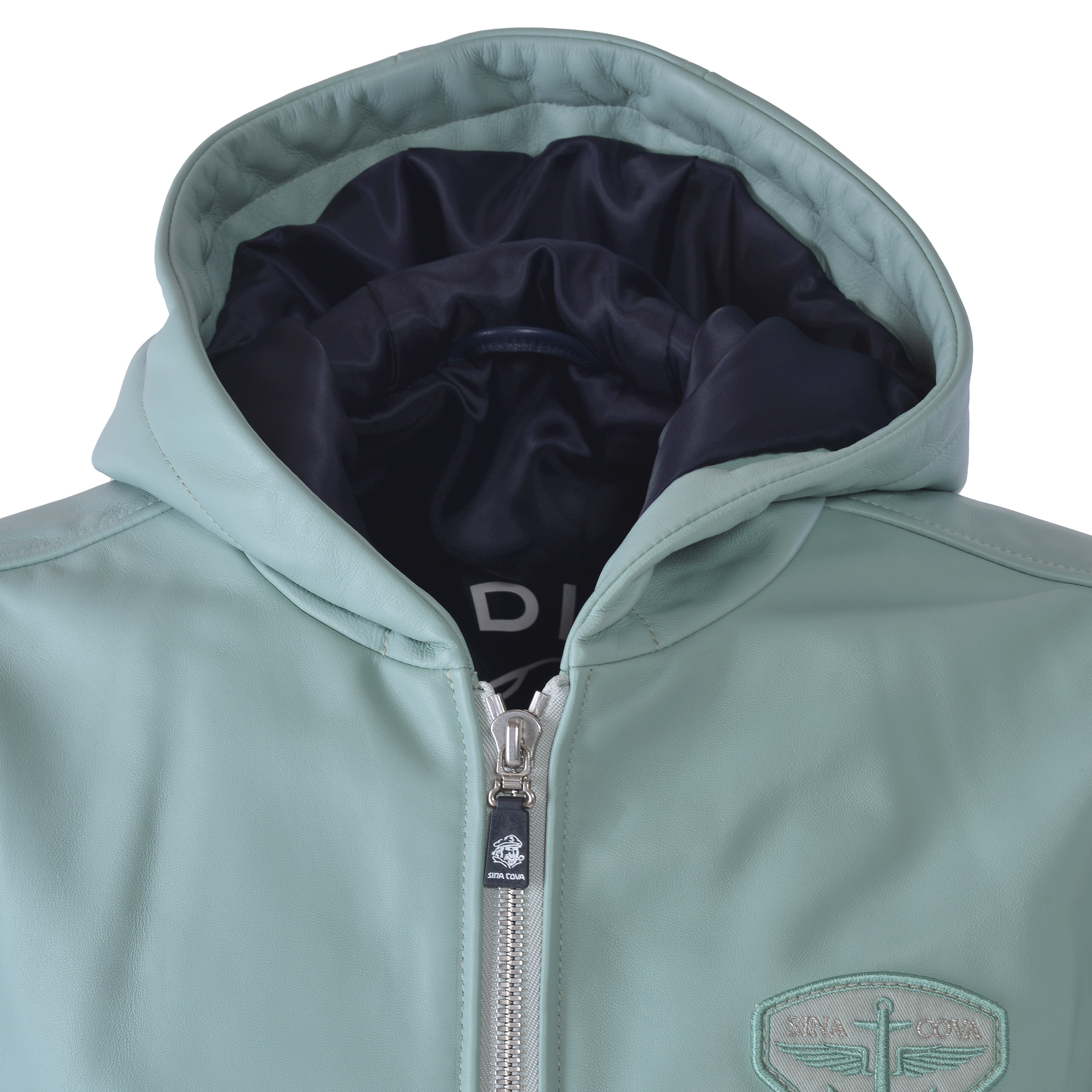 フード付きレザージャケット 25223910