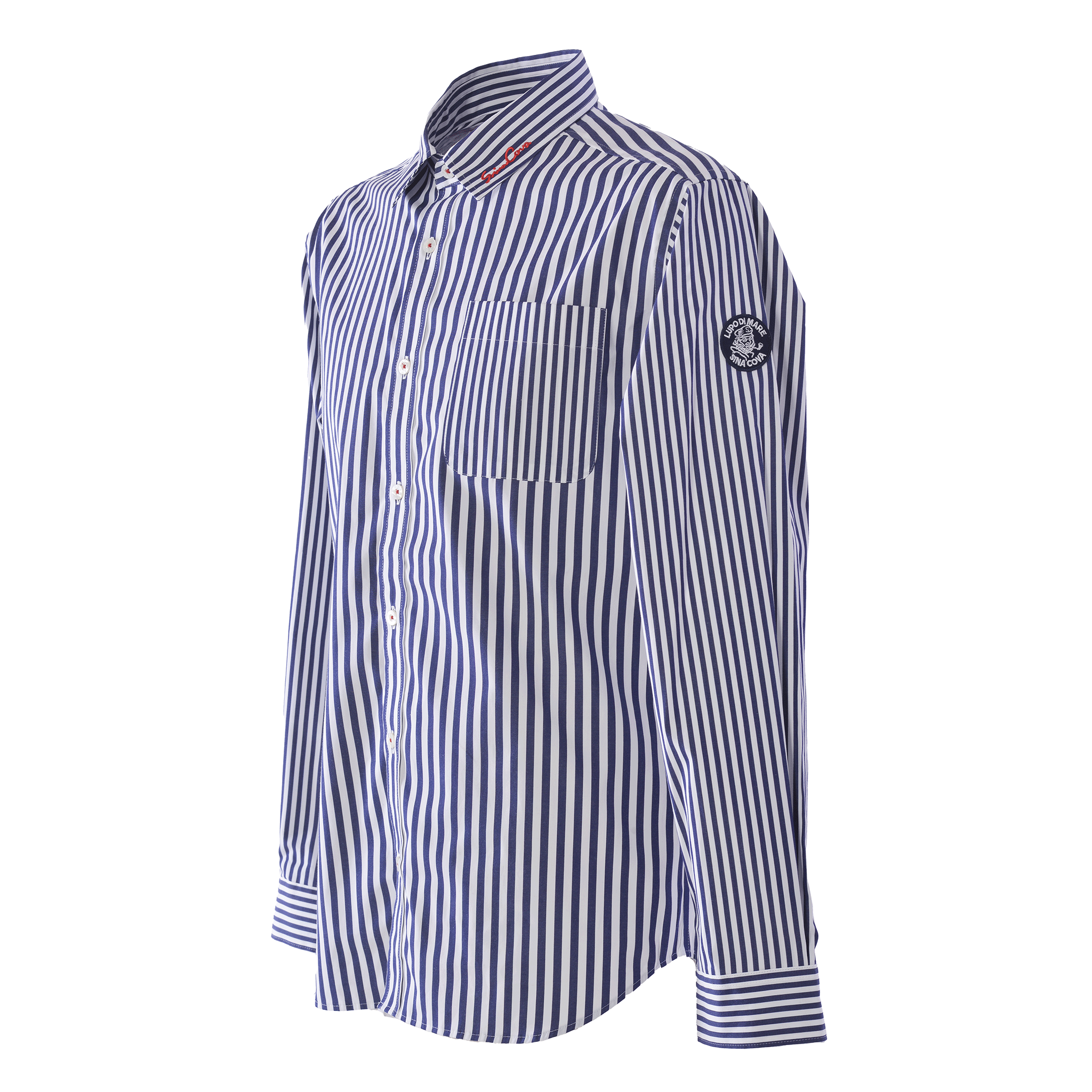 Striped long-sleeved regular collar shirt 25234010