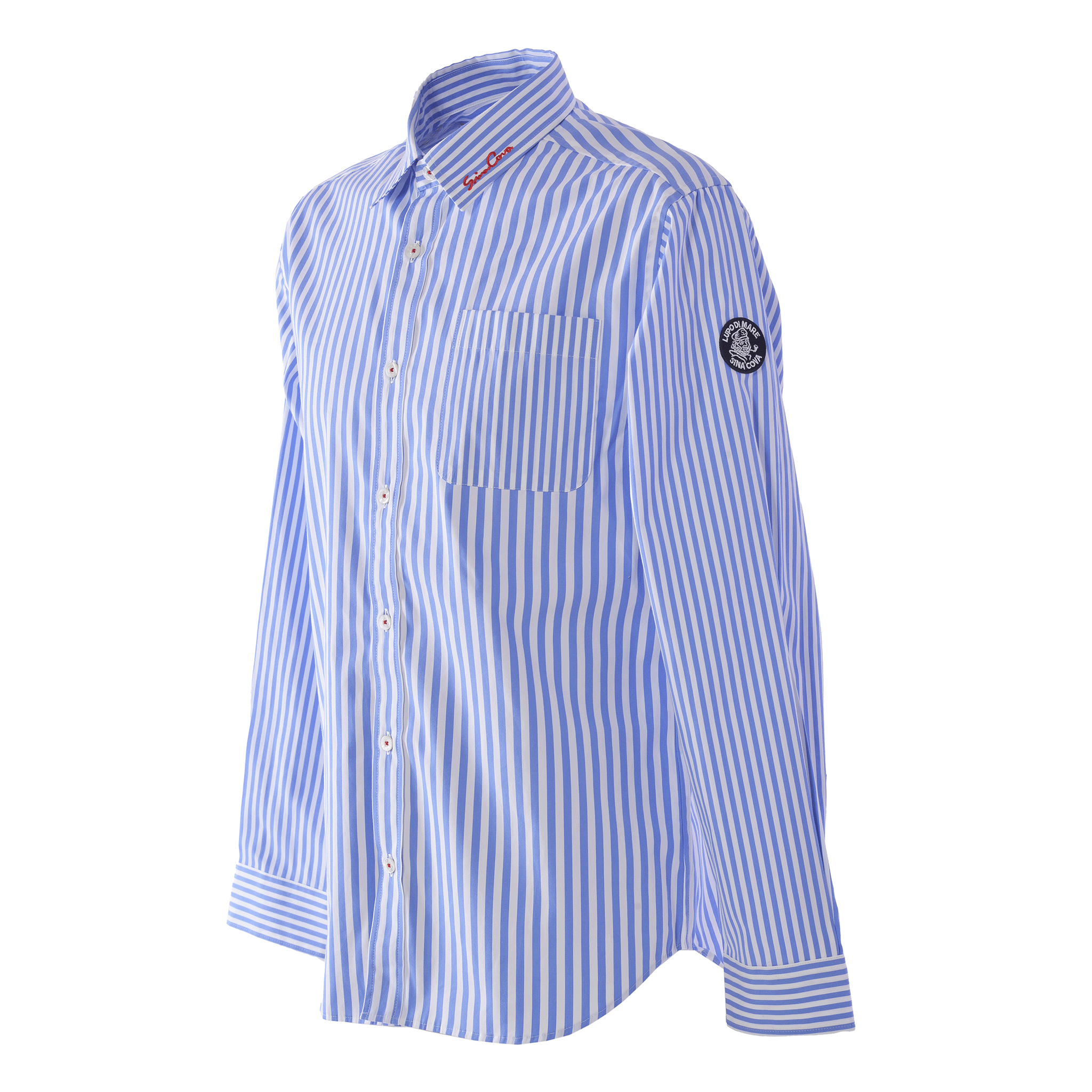 Striped long-sleeved regular collar shirt 25234010
