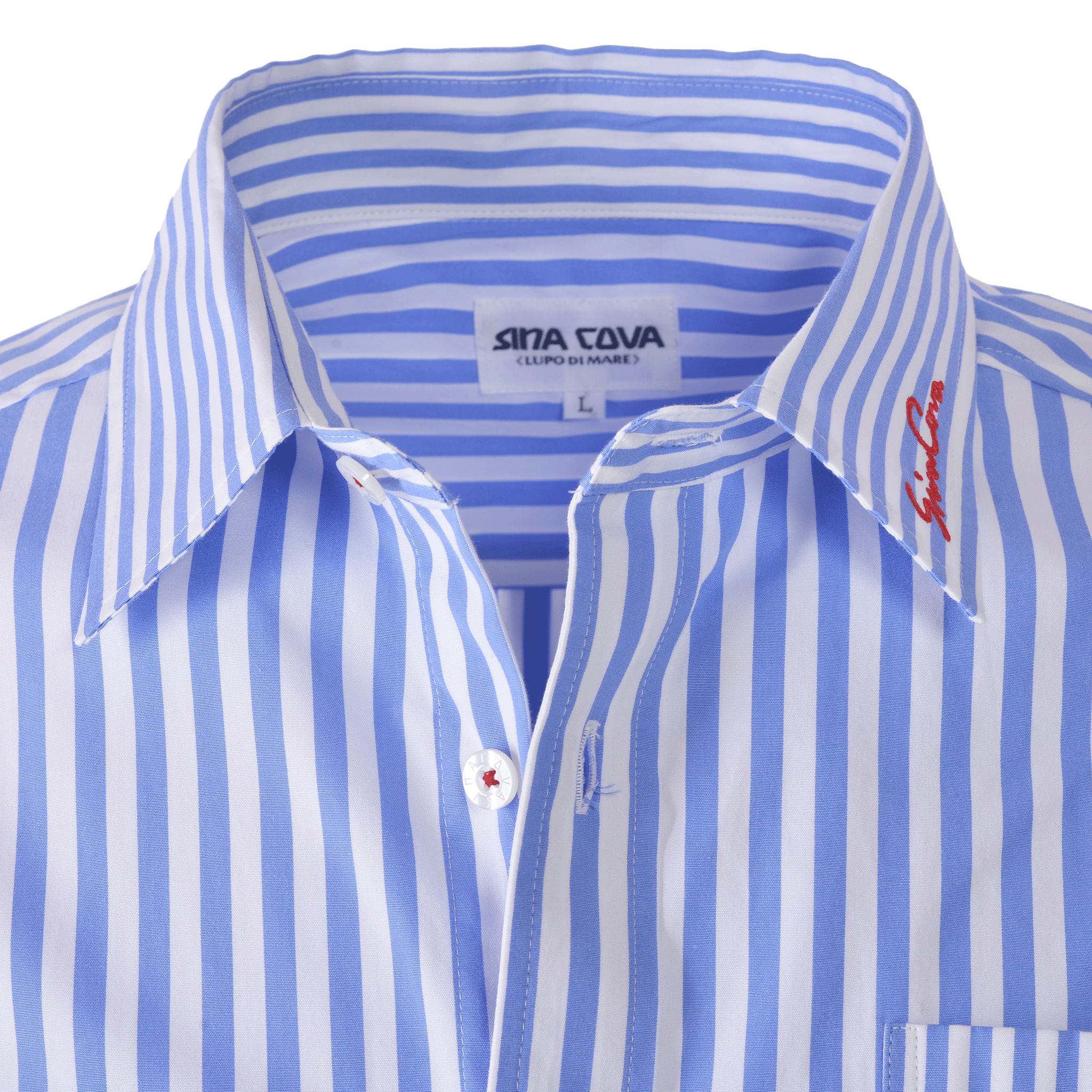 Striped long-sleeved regular collar shirt 25234010