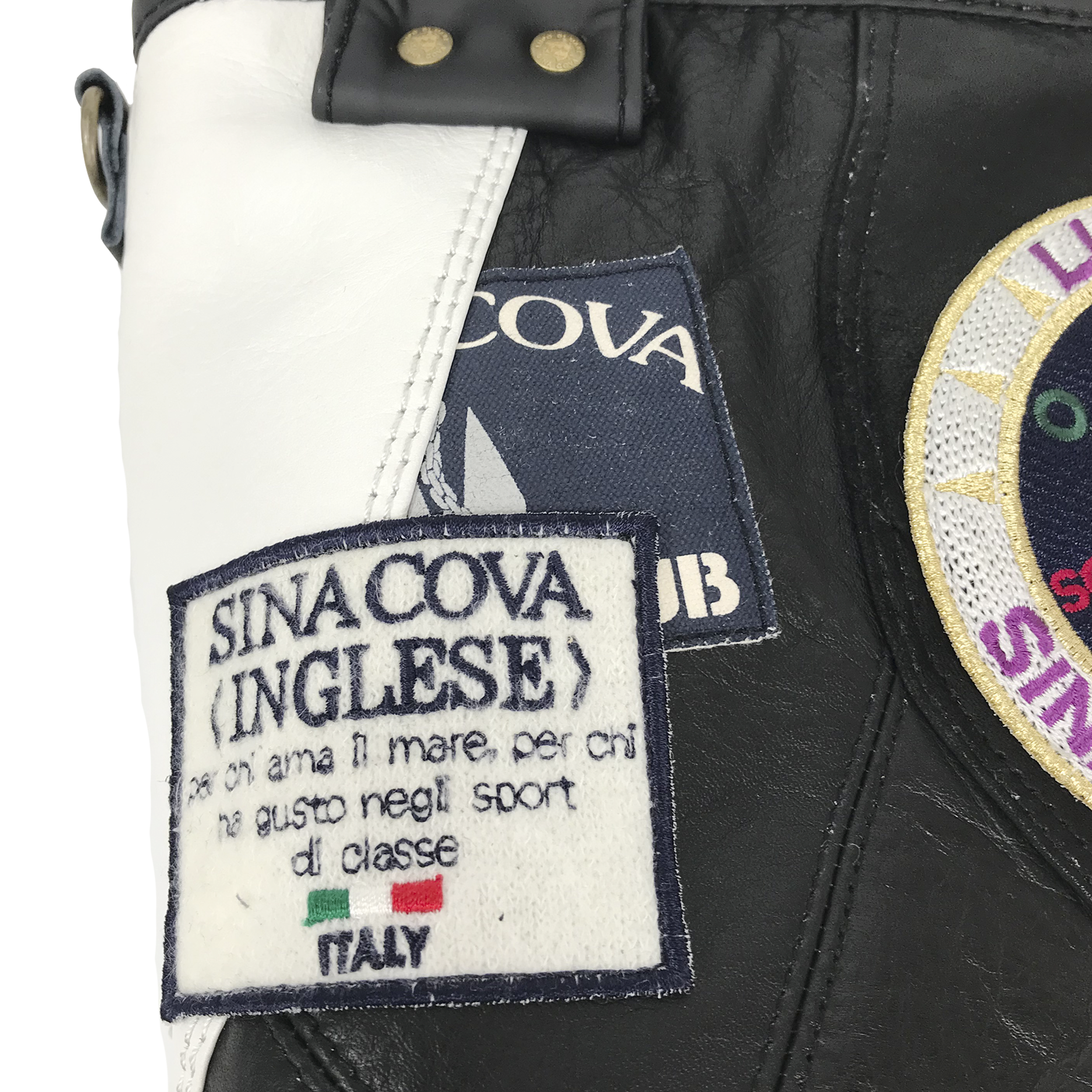 【公式】シナコバ(SINA COVA)【一点もの】リメイクトートバック(レザー)ブラック×ホワイト10070128