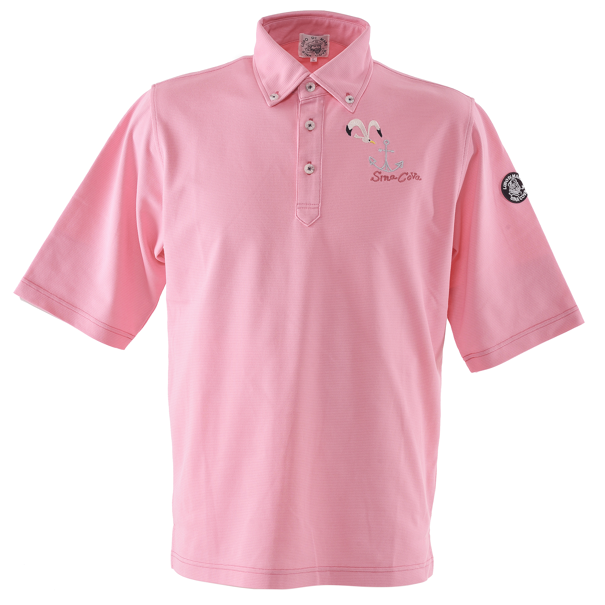 5分袖ポロシャツ ボタンダウンシャツ セオα使用 23110590