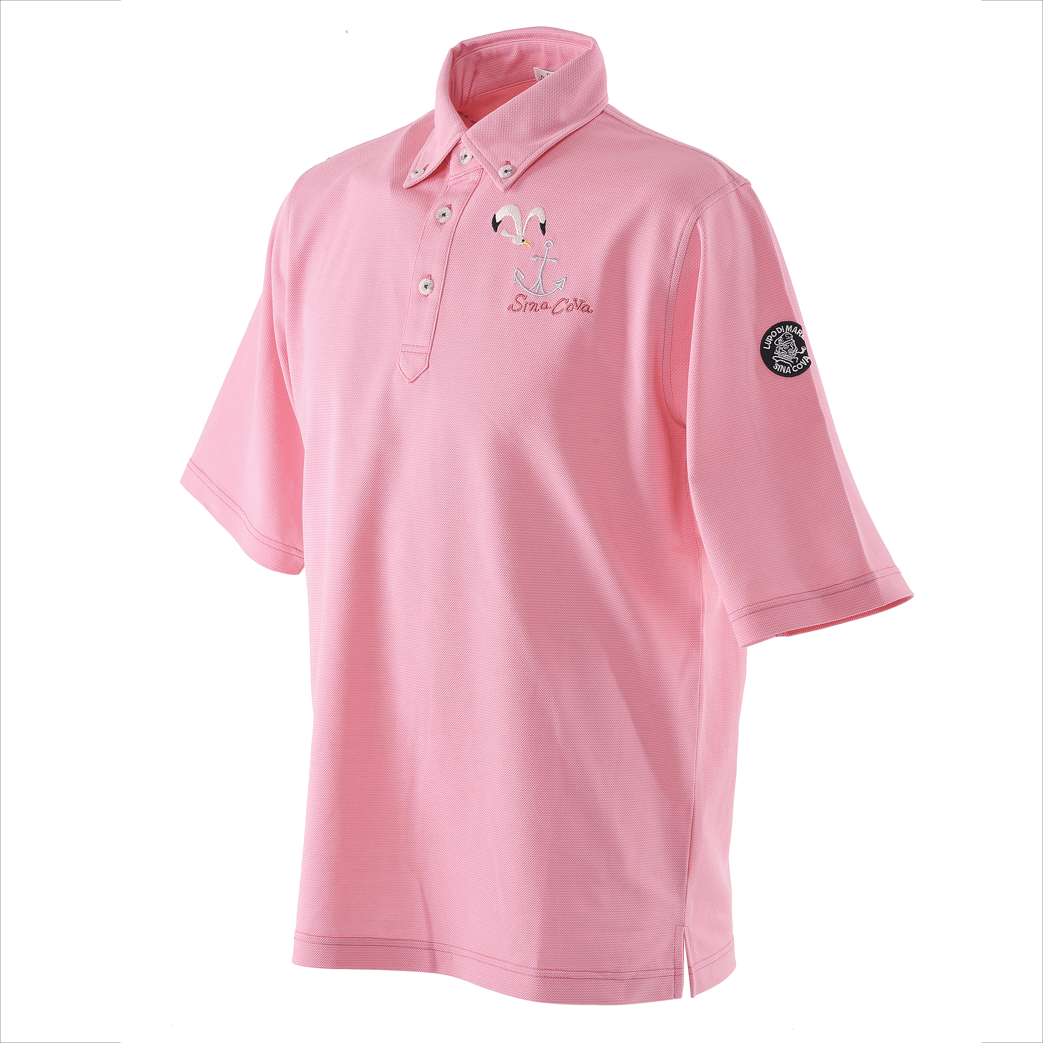 5分袖ポロシャツ ボタンダウンシャツ セオα使用 23110590