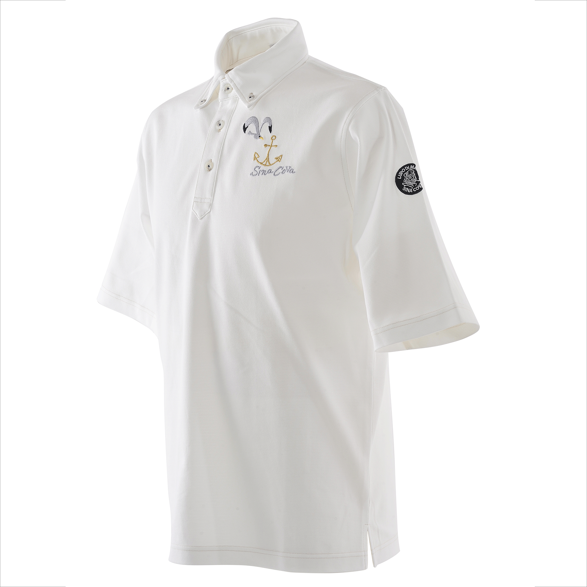 5分袖ポロシャツ ボタンダウンシャツ セオα使用 23110590