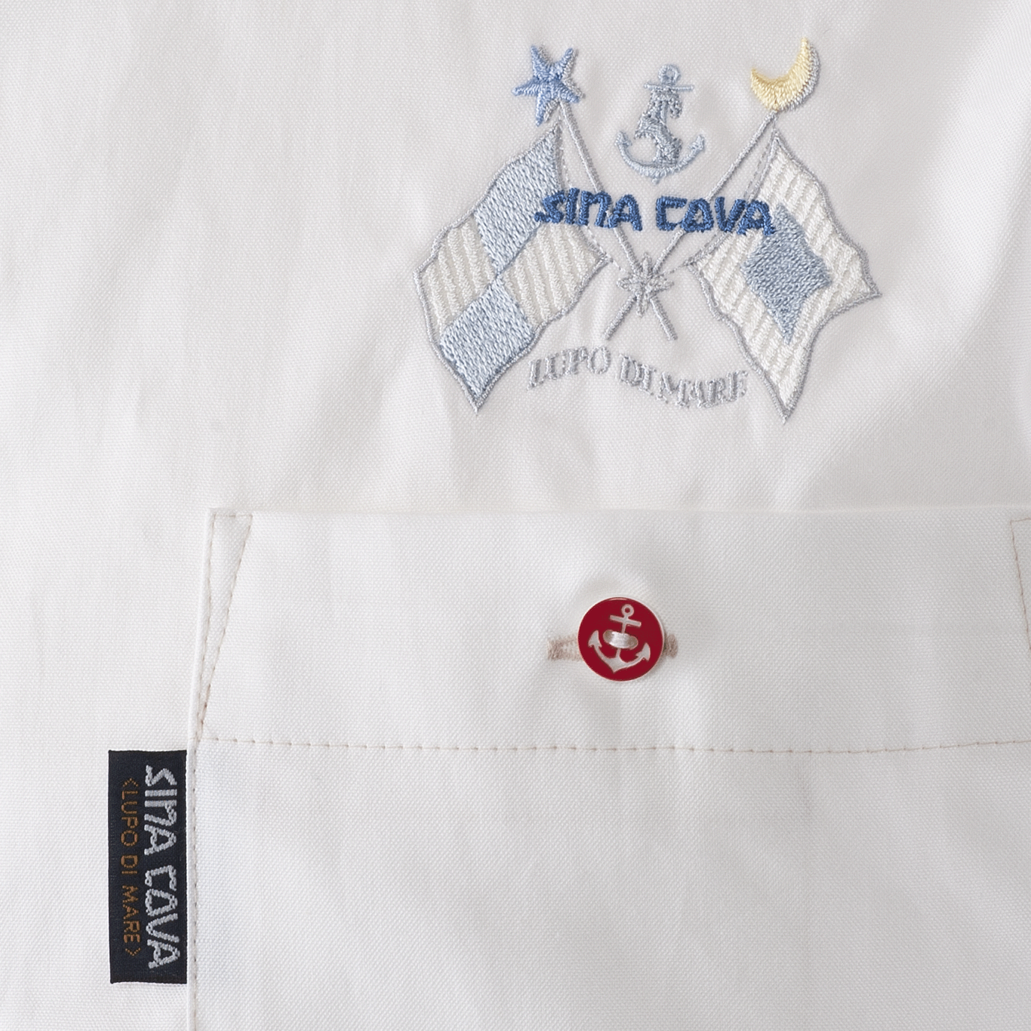 【公式】シナコバ(SINA COVA)長袖 ボタンダウンシャツ ワイシャツ カッターシャツ 刺繍入り スマートカジュアル 23114010