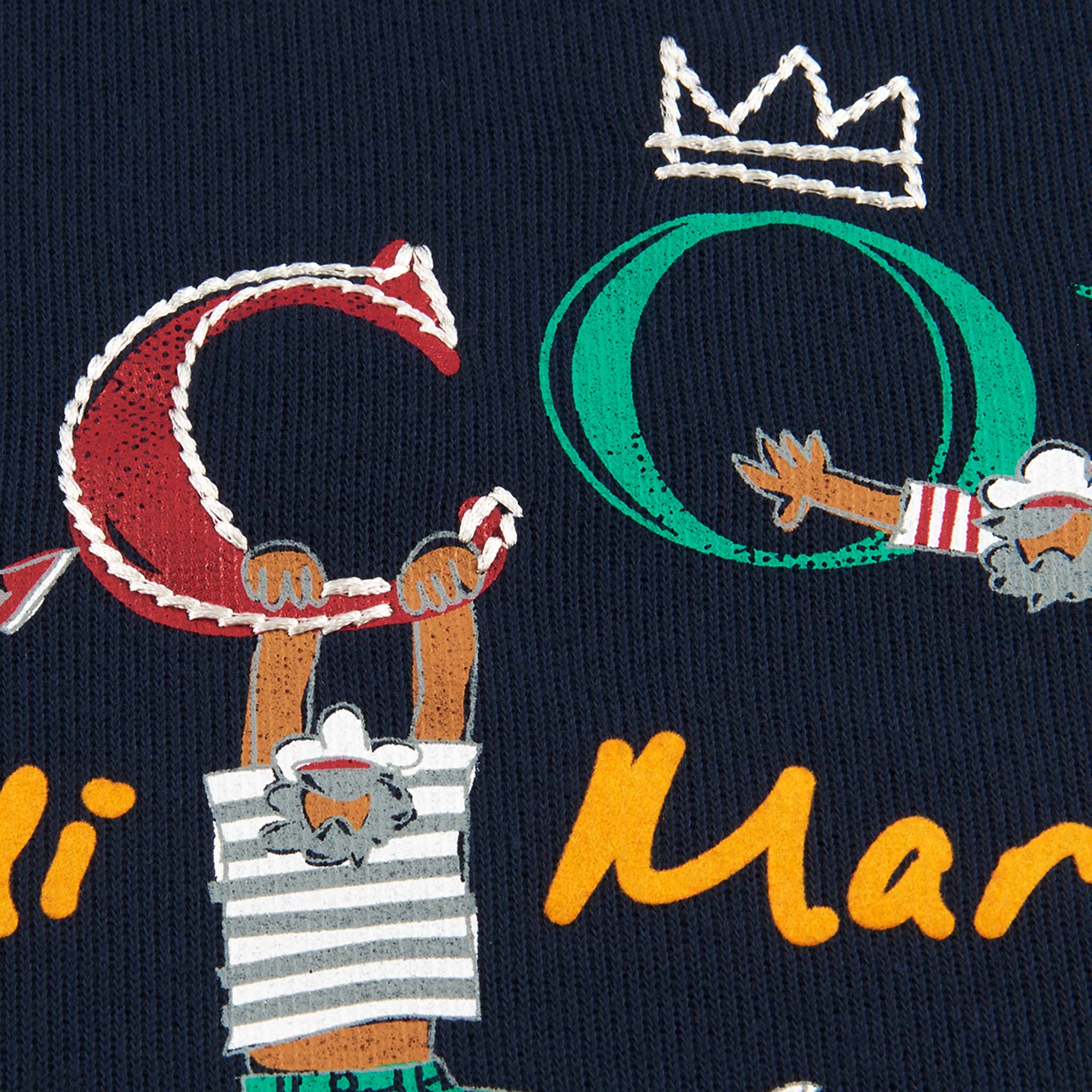 【公式】シナコバ (SINA COVA) クルーネックトレーナー 22120030 ネイビーのプリント拡大