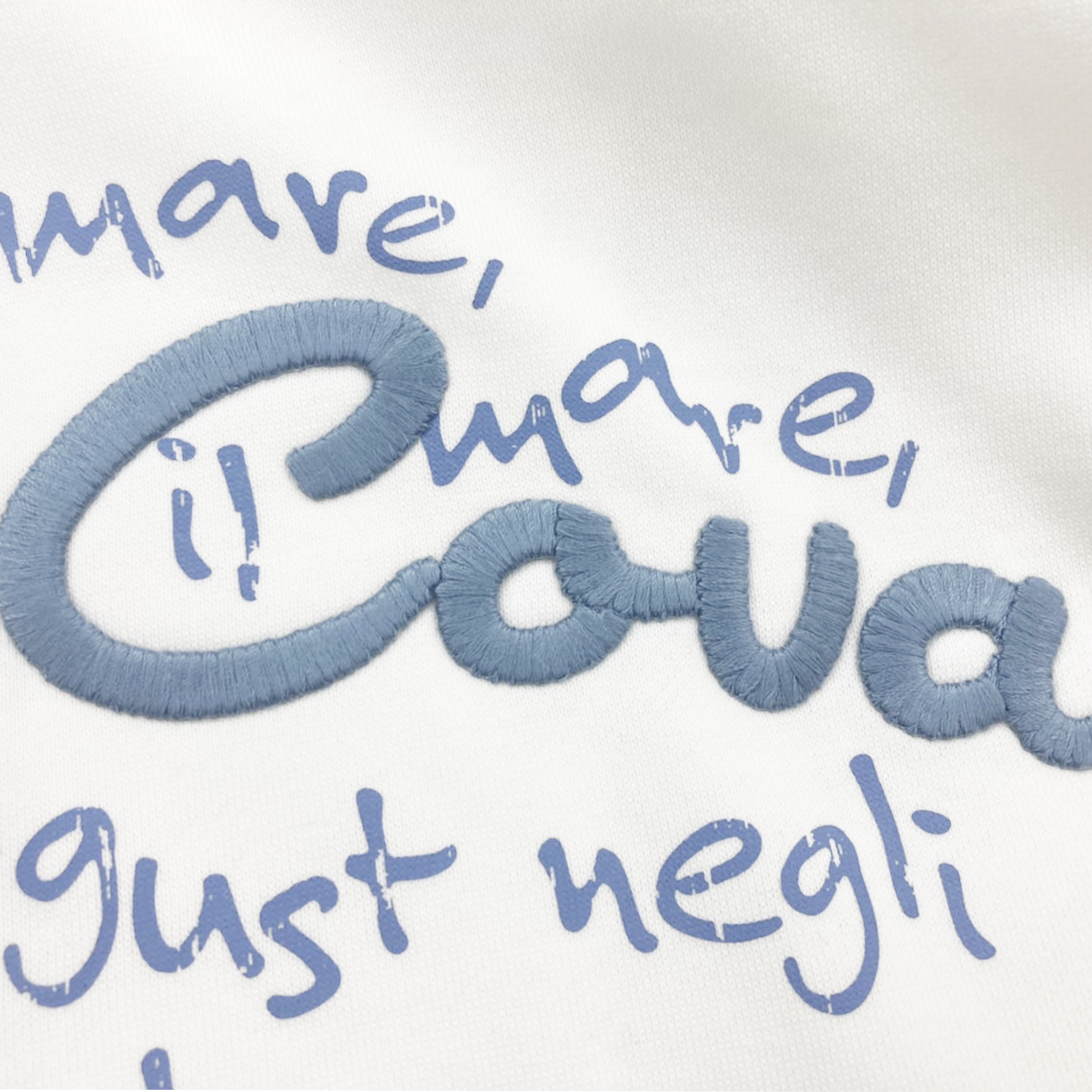 【公式】シナコバ (SINA COVA) キングサイズ ZIPUPパーカー 裏毛 スウェット 大きなサイズ 23123026 オフホワイトの刺繡部分2