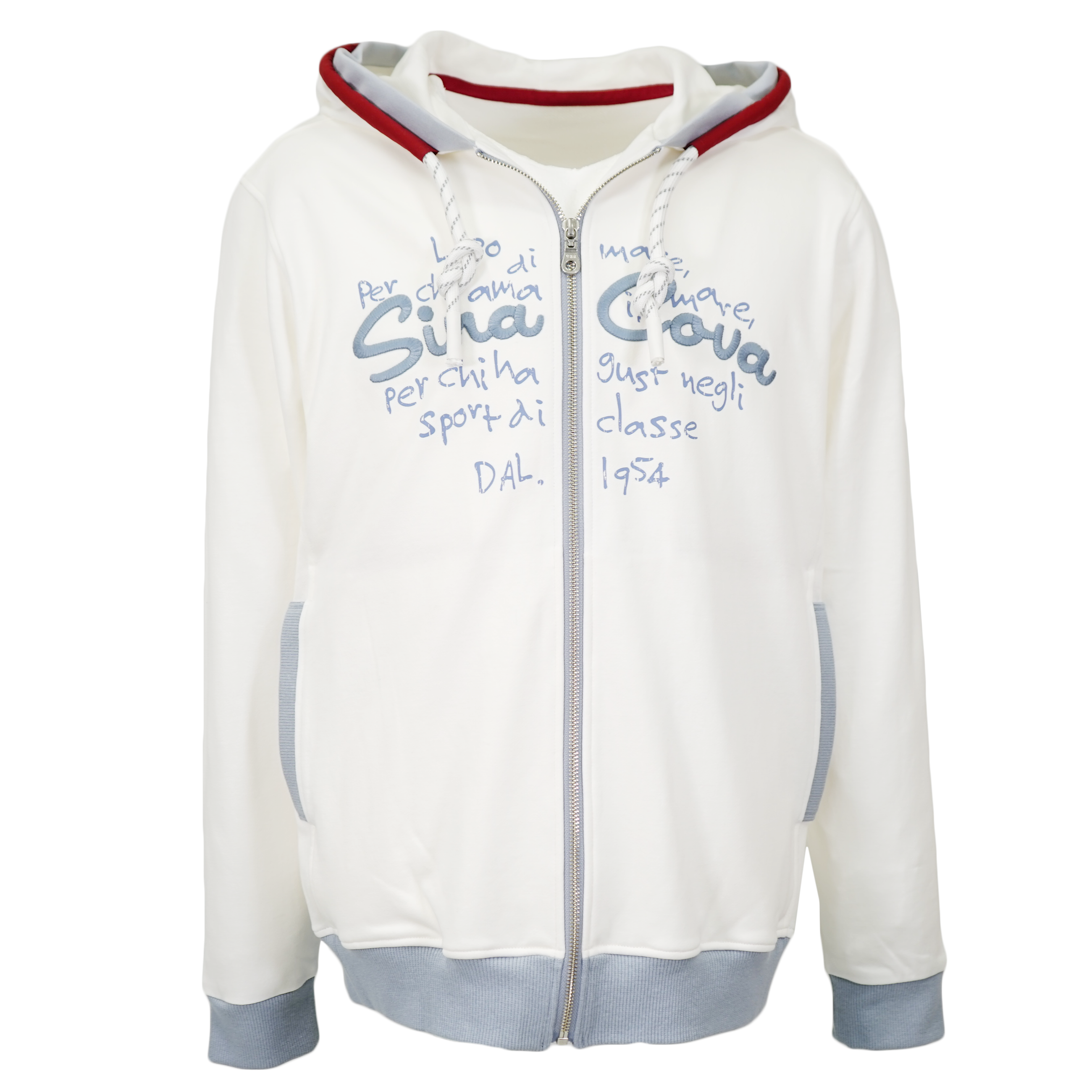 【公式】シナコバ (SINA COVA) キングサイズ ZIPUPパーカー 裏毛 スウェット 大きなサイズ 23123026 オフホワイトの正面