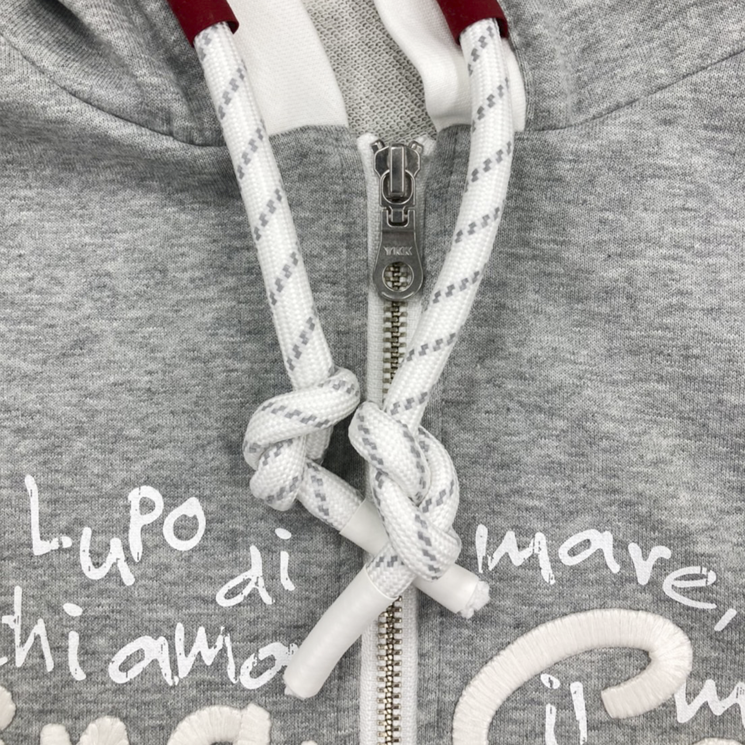 【公式】シナコバ (SINA COVA) キングサイズ ZIPUPパーカー 裏毛 スウェット 大きなサイズ 23123026 ネイビーの紐部分