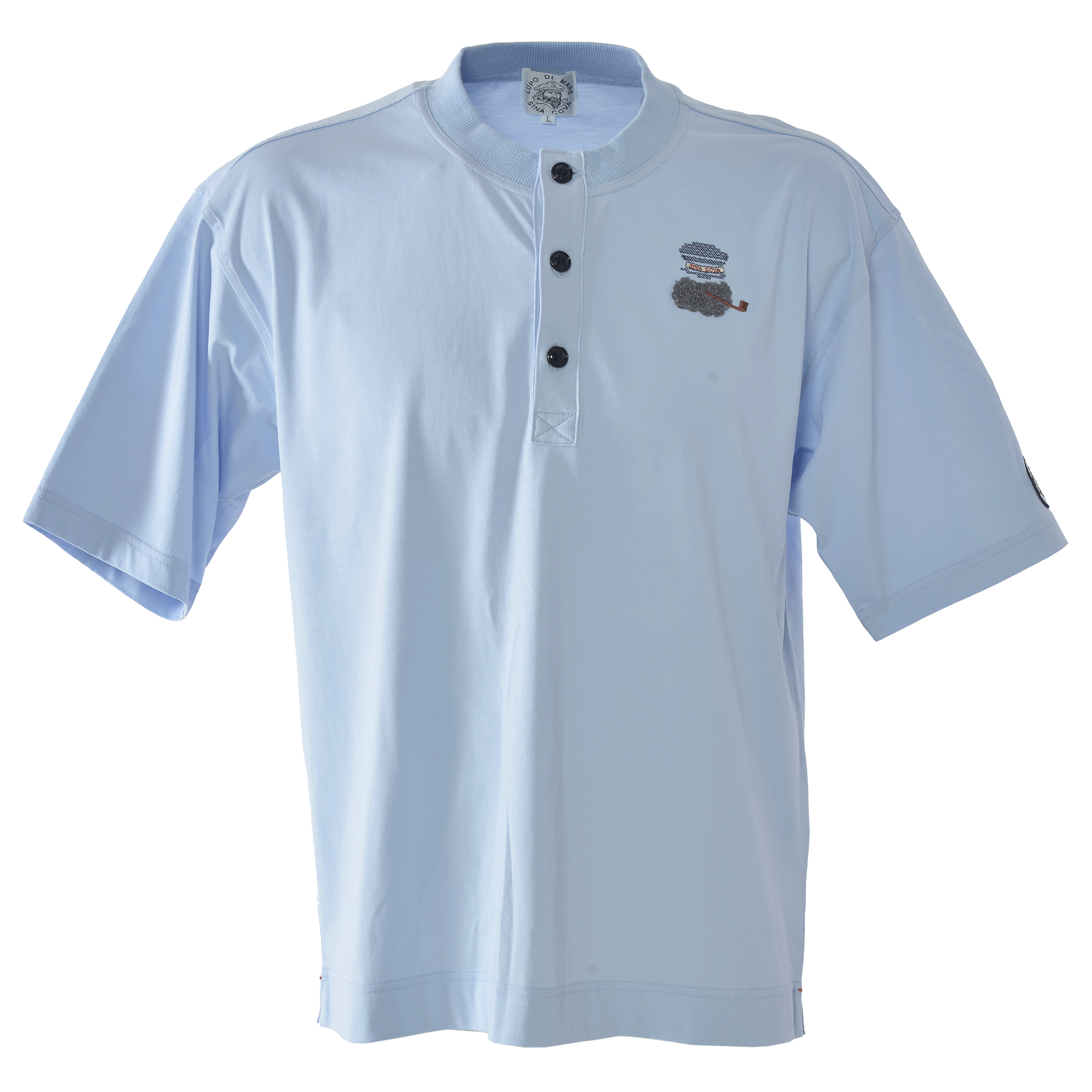 Henley neck short-sleeved T-shirt, unisex (unisex) 26110550