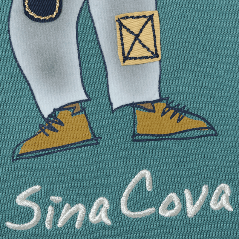 【公式】シナコバ （SINA COVA） クルーネックトレーナー 22220040 グリーンの文字刺繡