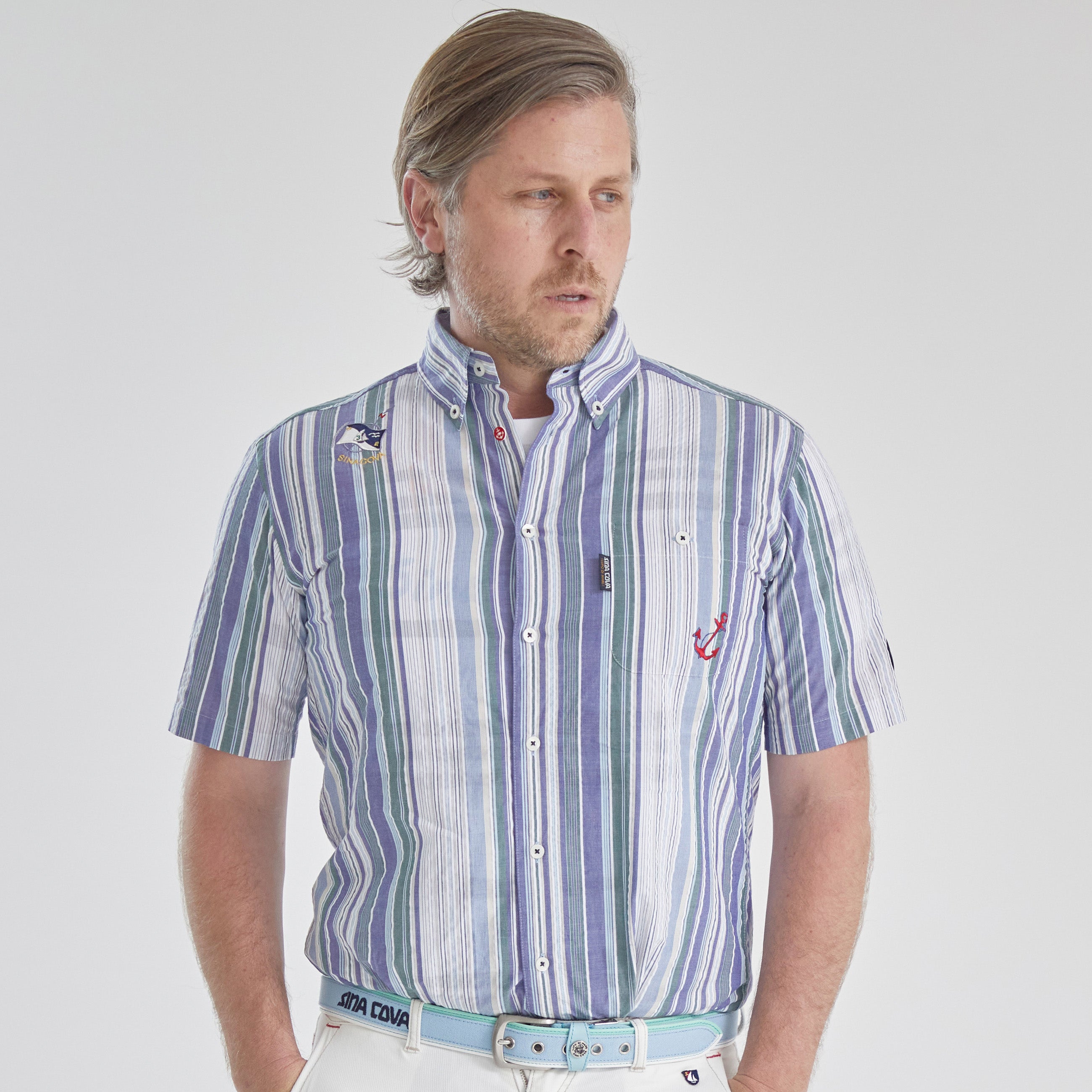 【アウトレット】シナコバ （SINA COVA） 半袖 ボタンダウンシャツ 22114520