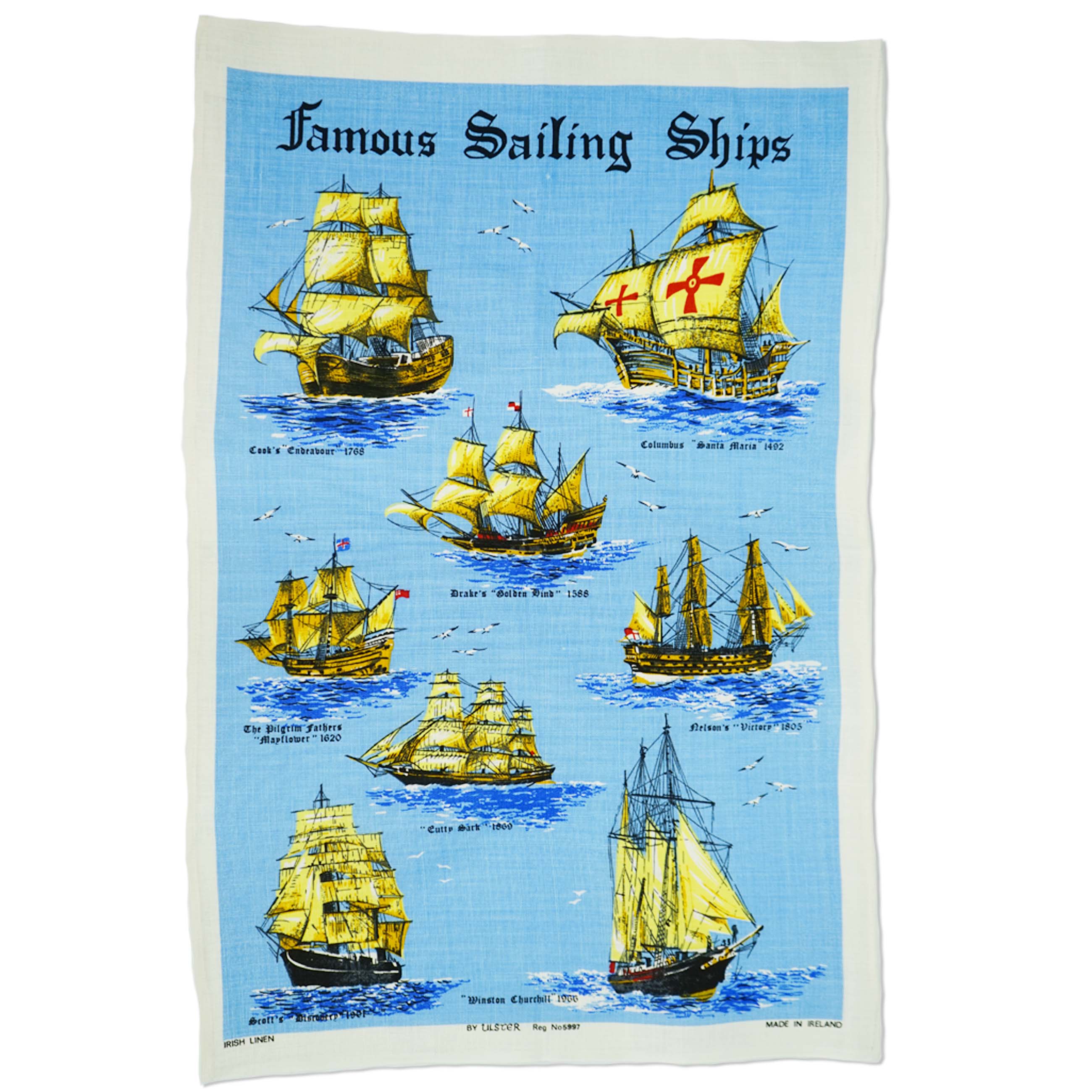 Tea towel Famous Sailing Ships 57000670
